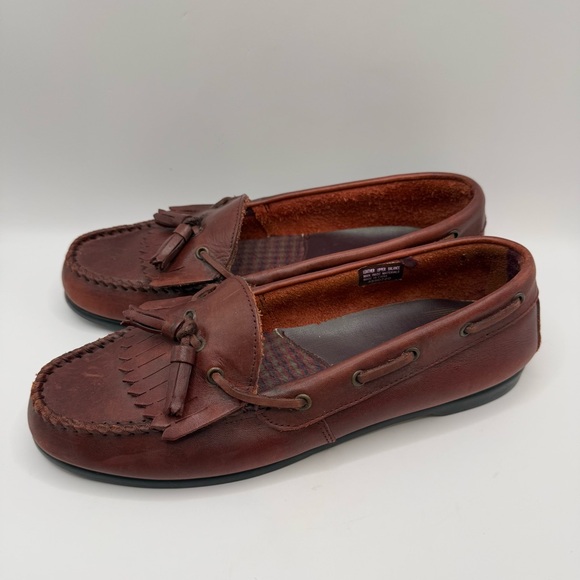 Shoes - Upstage Women’s 80s Vintage Leather Brown Mahogany Tassel Loafers 9M